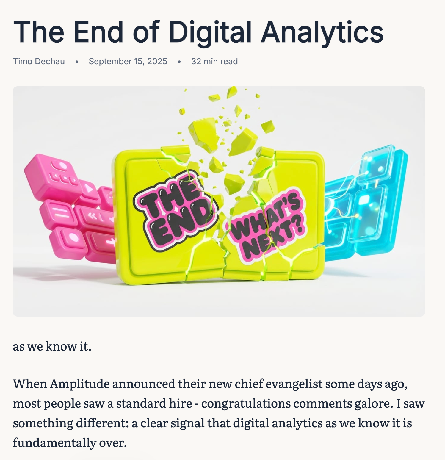 The End of Digital Analytics 원문 화면